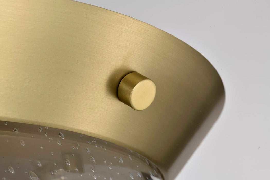 Flush Mount Nuvo 60-7807 Boliver 3 Light Flush Mount - Vintage Brass Finish - Clear Seeded Glass Nuvo