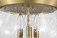 Flush Mount Nuvo 60-7807 Boliver 3 Light Flush Mount - Vintage Brass Finish - Clear Seeded Glass Nuvo