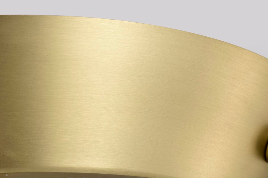 Flush Mount Nuvo 60-7807 Boliver 3 Light Flush Mount - Vintage Brass Finish - Clear Seeded Glass Nuvo