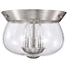Flush Mount Nuvo 60-7808 Boliver 3 Light Flush Mount - Brushed Nickel Finish - Clear Seeded Glass Nuvo