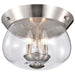 Flush Mount Nuvo 60-7808 Boliver 3 Light Flush Mount - Brushed Nickel Finish - Clear Seeded Glass Nuvo