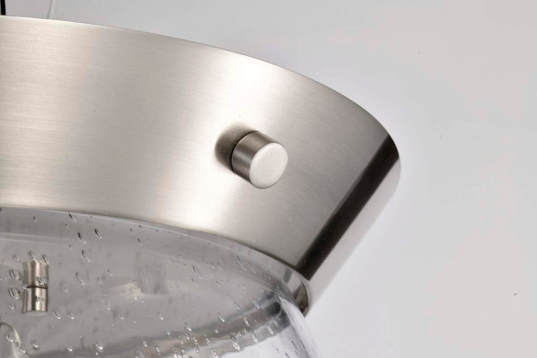 Flush Mount Nuvo 60-7808 Boliver 3 Light Flush Mount - Brushed Nickel Finish - Clear Seeded Glass Nuvo