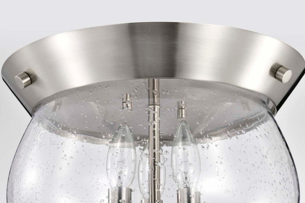 Flush Mount Nuvo 60-7808 Boliver 3 Light Flush Mount - Brushed Nickel Finish - Clear Seeded Glass Nuvo