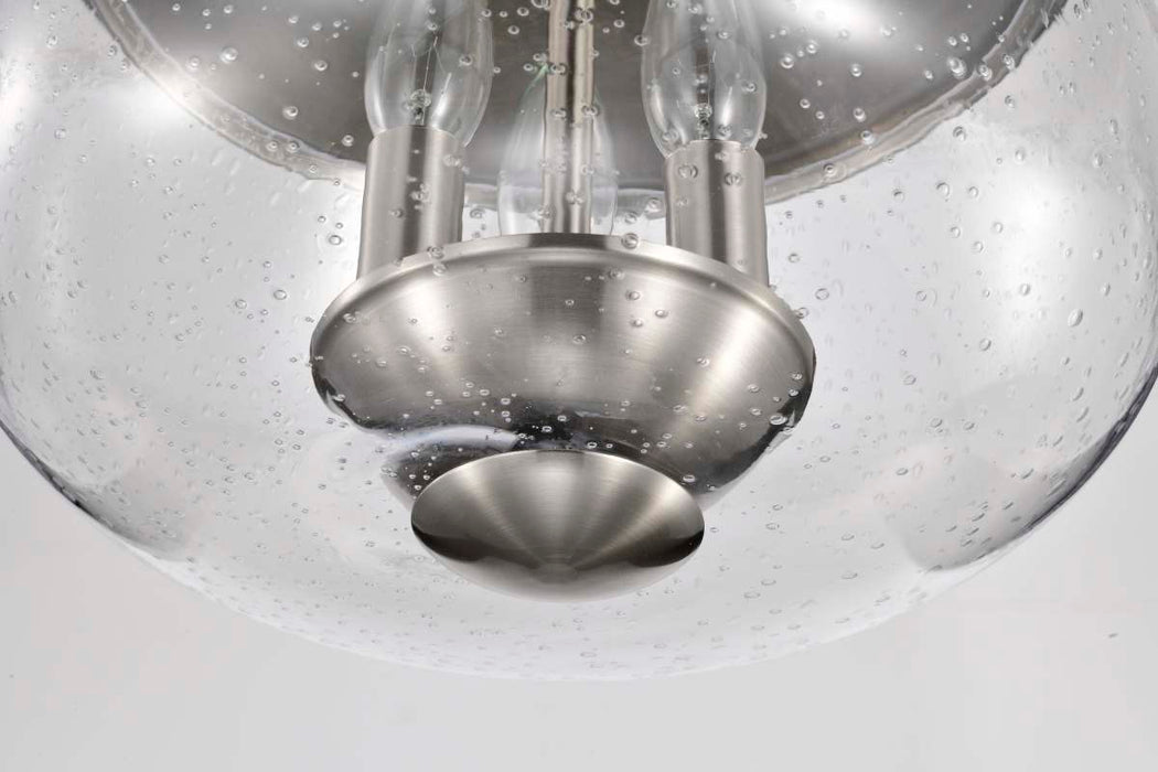 Flush Mount Nuvo 60-7808 Boliver 3 Light Flush Mount - Brushed Nickel Finish - Clear Seeded Glass Nuvo