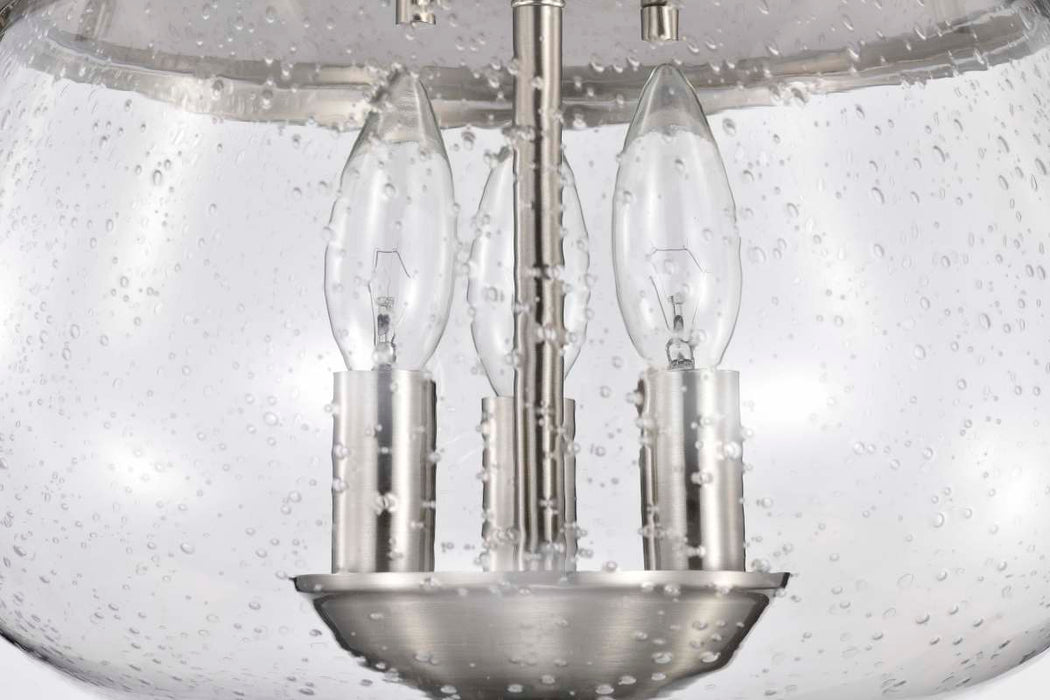 Flush Mount Nuvo 60-7808 Boliver 3 Light Flush Mount - Brushed Nickel Finish - Clear Seeded Glass Nuvo