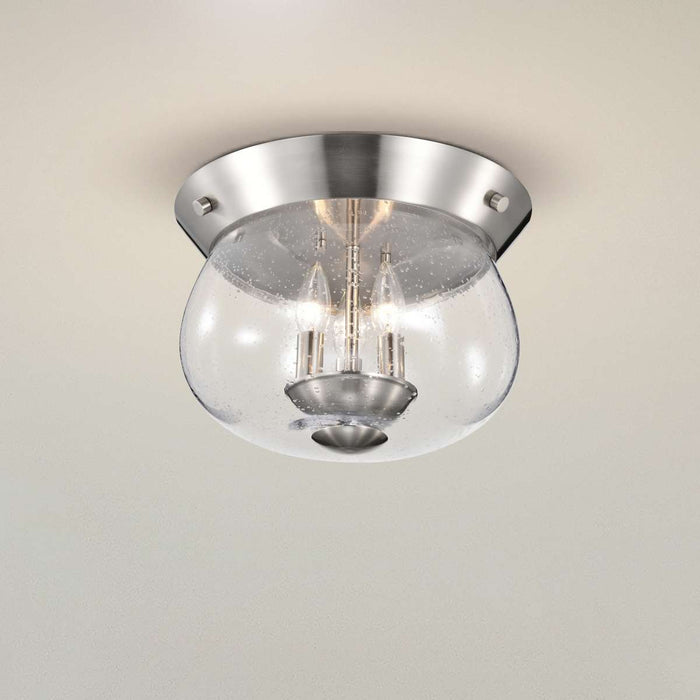 Flush Mount Nuvo 60-7808 Boliver 3 Light Flush Mount - Brushed Nickel Finish - Clear Seeded Glass Nuvo