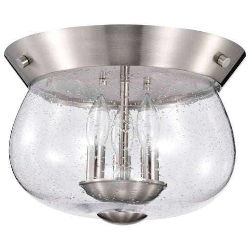 Flush Mount Nuvo 60-7808 Boliver 3 Light Flush Mount - Brushed Nickel Finish - Clear Seeded Glass Nuvo