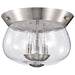 Flush Mount Nuvo 60-7808 Boliver 3 Light Flush Mount - Brushed Nickel Finish - Clear Seeded Glass Nuvo