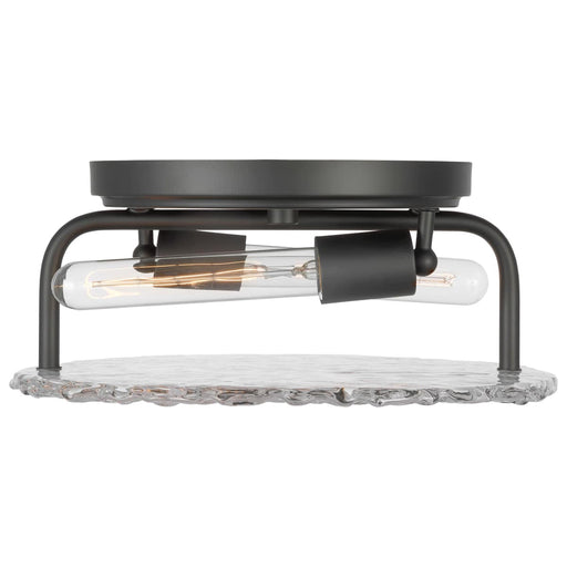 Flush Mount Nuvo 60-7810 Glacier - 2 Light Large Flush Mount - Medium Base - 60 Watt - Matte Black - Ice Glass Nuvo