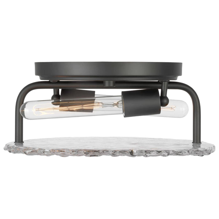 Flush Mount Nuvo 60-7810 Glacier - 2 Light Large Flush Mount - Medium Base - 60 Watt - Matte Black - Ice Glass Nuvo