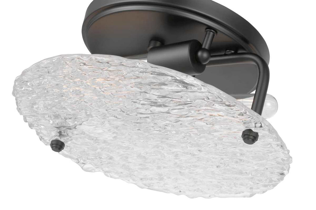 Flush Mount Nuvo 60-7810 Glacier - 2 Light Large Flush Mount - Medium Base - 60 Watt - Matte Black - Ice Glass Nuvo