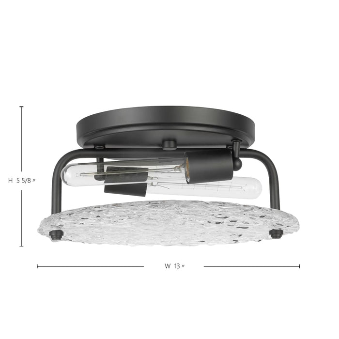 Flush Mount Nuvo 60-7810 Glacier - 2 Light Large Flush Mount - Medium Base - 60 Watt - Matte Black - Ice Glass Nuvo