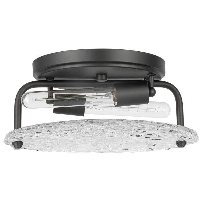 Flush Mount Nuvo 60-7810 Glacier - 2 Light Large Flush Mount - Medium Base - 60 Watt - Matte Black - Ice Glass Nuvo
