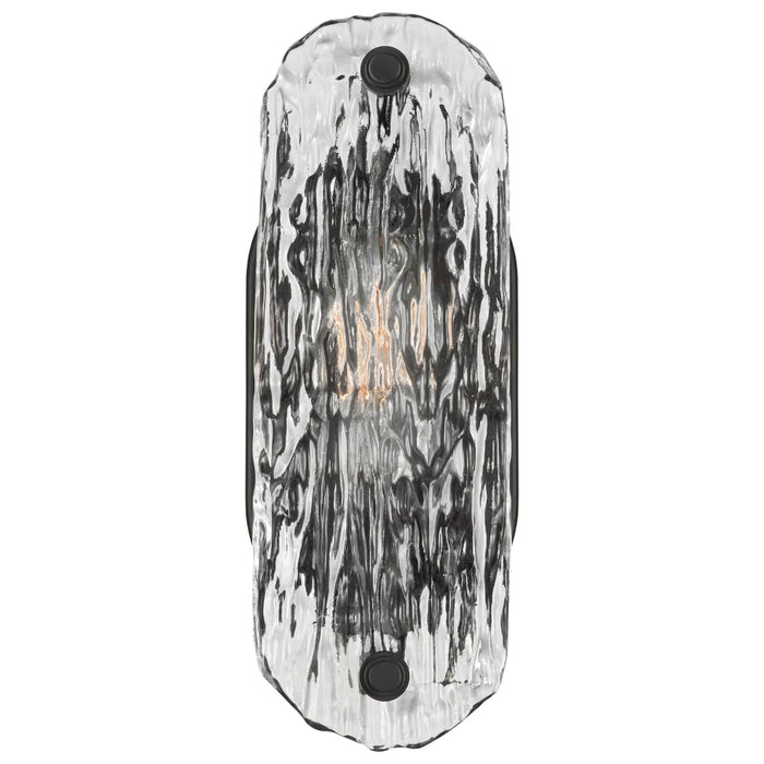 Vanity Nuvo 60-7811 Glacier - 1 Light Vanity - Medium Base - 60 Watt - Matte Black Finish - Ice Glass Nuvo