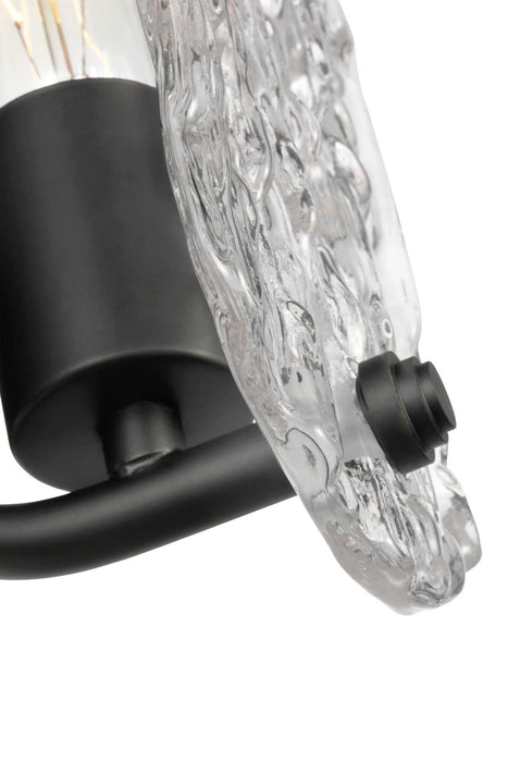 Vanity Nuvo 60-7811 Glacier - 1 Light Vanity - Medium Base - 60 Watt - Matte Black Finish - Ice Glass Nuvo