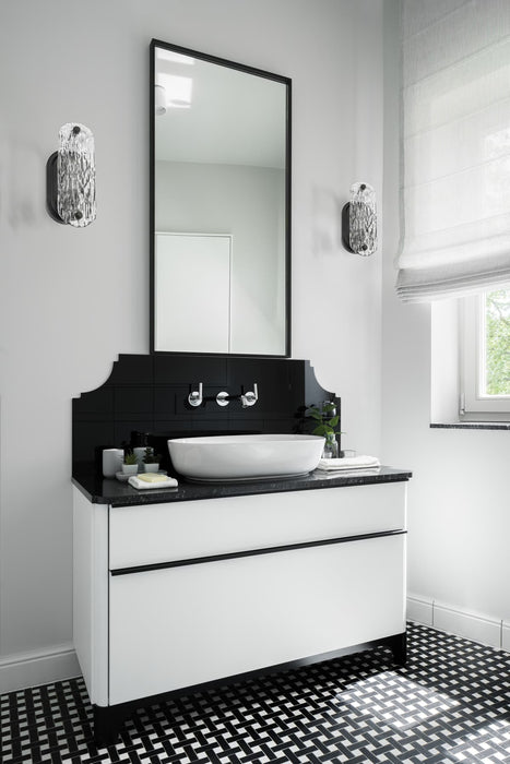 Vanity Nuvo 60-7811 Glacier - 1 Light Vanity - Medium Base - 60 Watt - Matte Black Finish - Ice Glass Nuvo