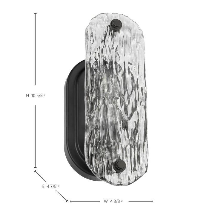 Vanity Nuvo 60-7811 Glacier - 1 Light Vanity - Medium Base - 60 Watt - Matte Black Finish - Ice Glass Nuvo