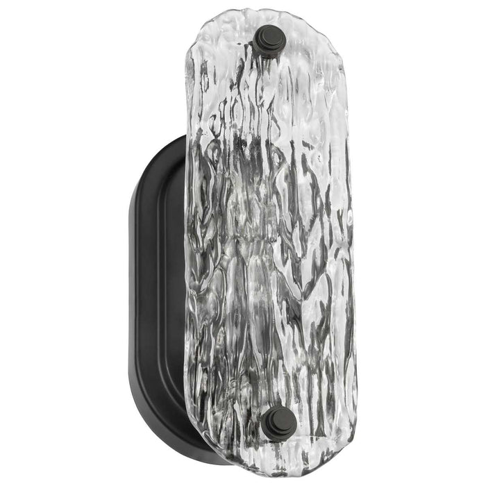 Vanity Nuvo 60-7811 Glacier - 1 Light Vanity - Medium Base - 60 Watt - Matte Black Finish - Ice Glass Nuvo