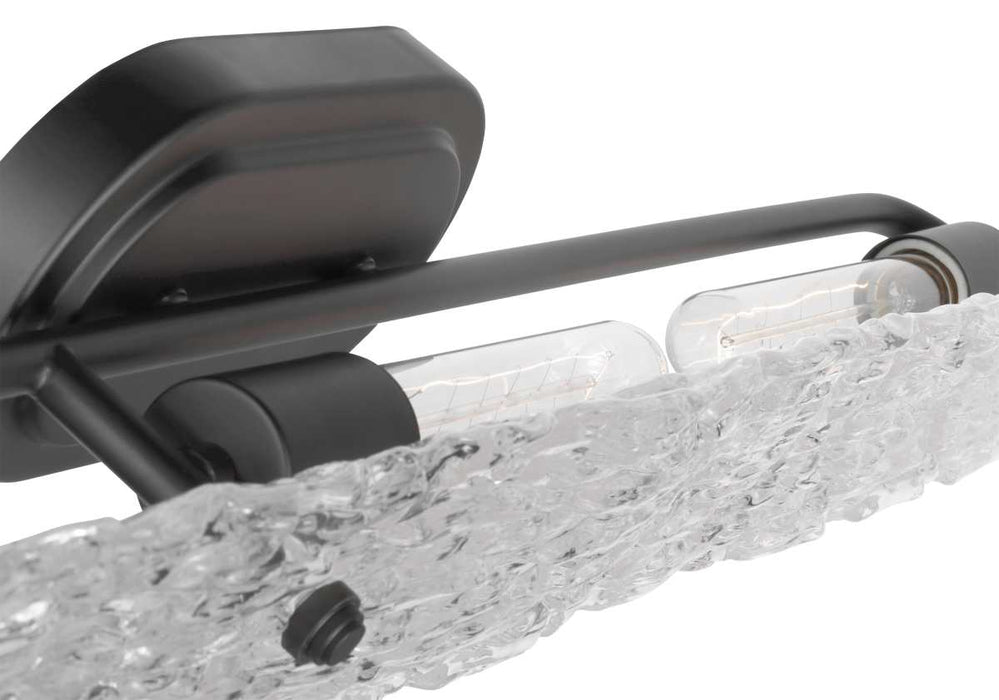 Vanity Nuvo 60-7813 Glacier - 3 Light Vanity - Medium Base - 60 Watt - Matte Black Finish - Ice Glass Nuvo