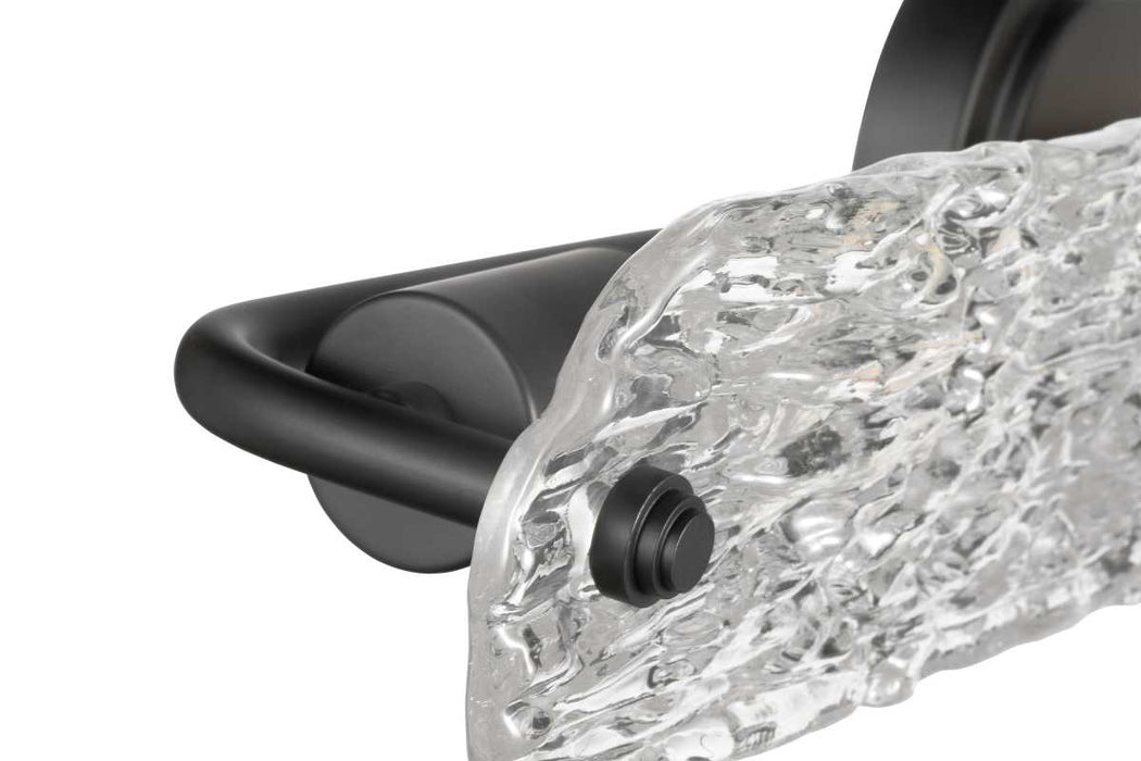 Vanity Nuvo 60-7813 Glacier - 3 Light Vanity - Medium Base - 60 Watt - Matte Black Finish - Ice Glass Nuvo