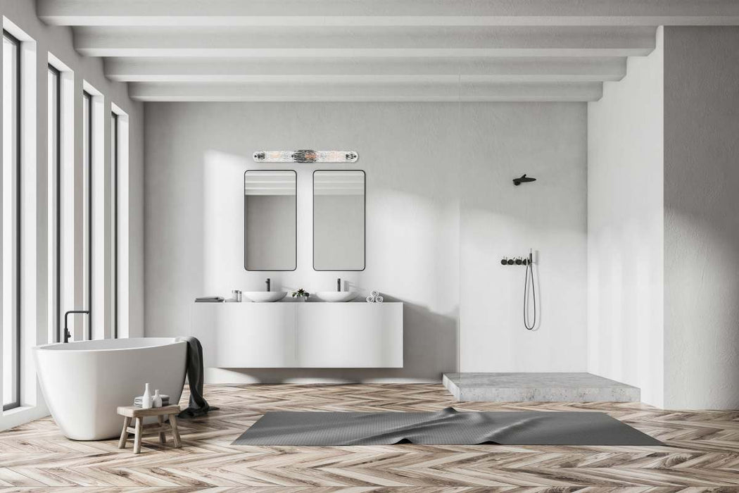 Vanity Nuvo 60-7813 Glacier - 3 Light Vanity - Medium Base - 60 Watt - Matte Black Finish - Ice Glass Nuvo
