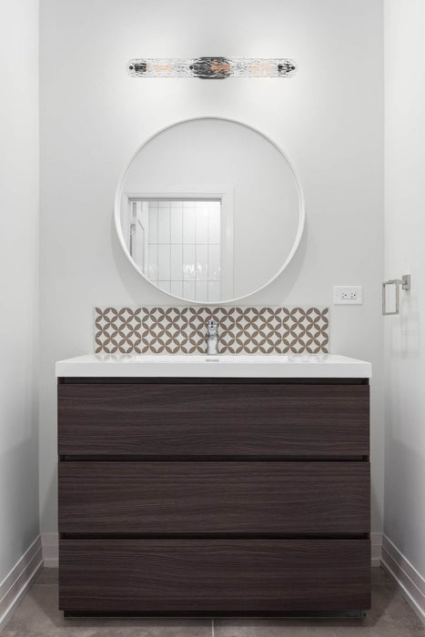 Vanity Nuvo 60-7813 Glacier - 3 Light Vanity - Medium Base - 60 Watt - Matte Black Finish - Ice Glass Nuvo