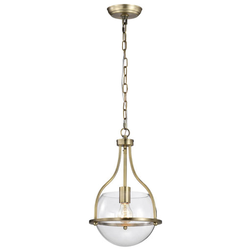 Pendant Nuvo 60-7815 Amado 1 Light Pendant - 10 Inches - Vintage Brass Finish - Clear Glass Nuvo