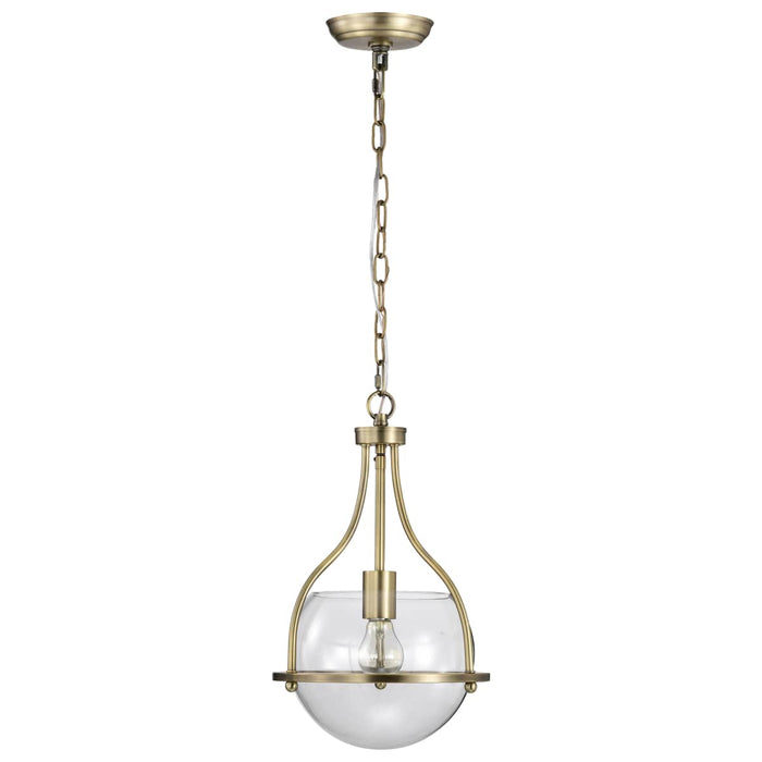 Pendant Nuvo 60-7815 Amado 1 Light Pendant - 10 Inches - Vintage Brass Finish - Clear Glass Nuvo