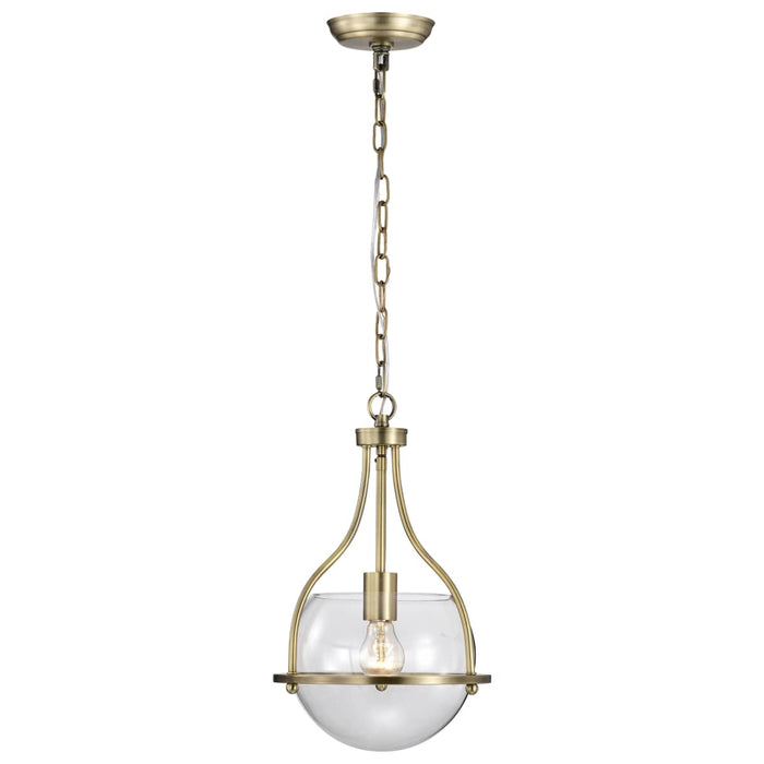 Pendant Nuvo 60-7815 Amado 1 Light Pendant - 10 Inches - Vintage Brass Finish - Clear Glass Nuvo