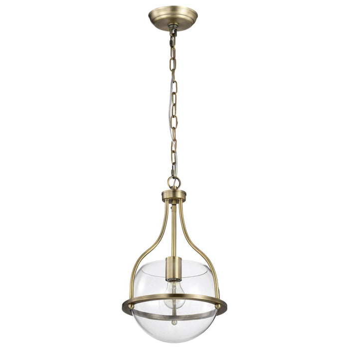 Pendant Nuvo 60-7815 Amado 1 Light Pendant - 10 Inches - Vintage Brass Finish - Clear Glass Nuvo