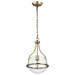 Pendant Nuvo 60-7815 Amado 1 Light Pendant - 10 Inches - Vintage Brass Finish - Clear Glass Nuvo
