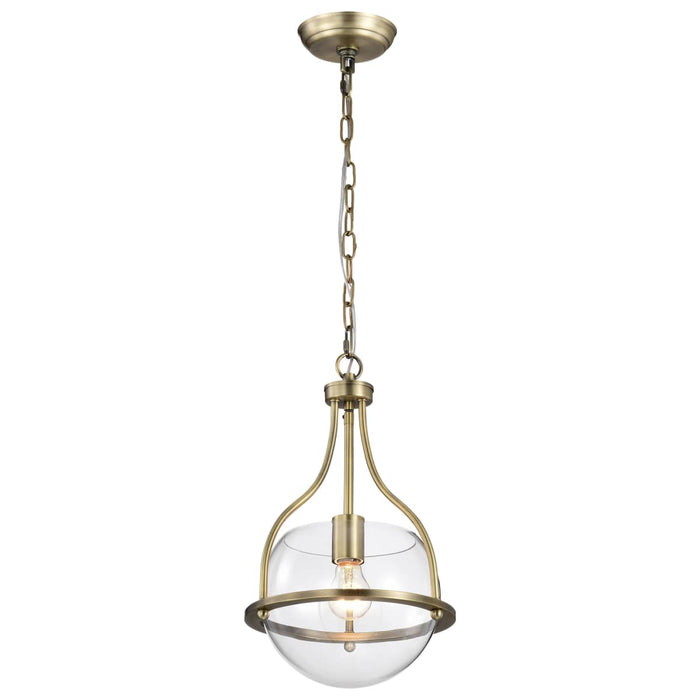 Pendant Nuvo 60-7815 Amado 1 Light Pendant - 10 Inches - Vintage Brass Finish - Clear Glass Nuvo