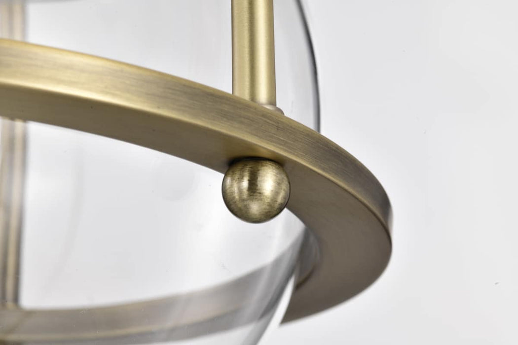 Pendant Nuvo 60-7815 Amado 1 Light Pendant - 10 Inches - Vintage Brass Finish - Clear Glass Nuvo