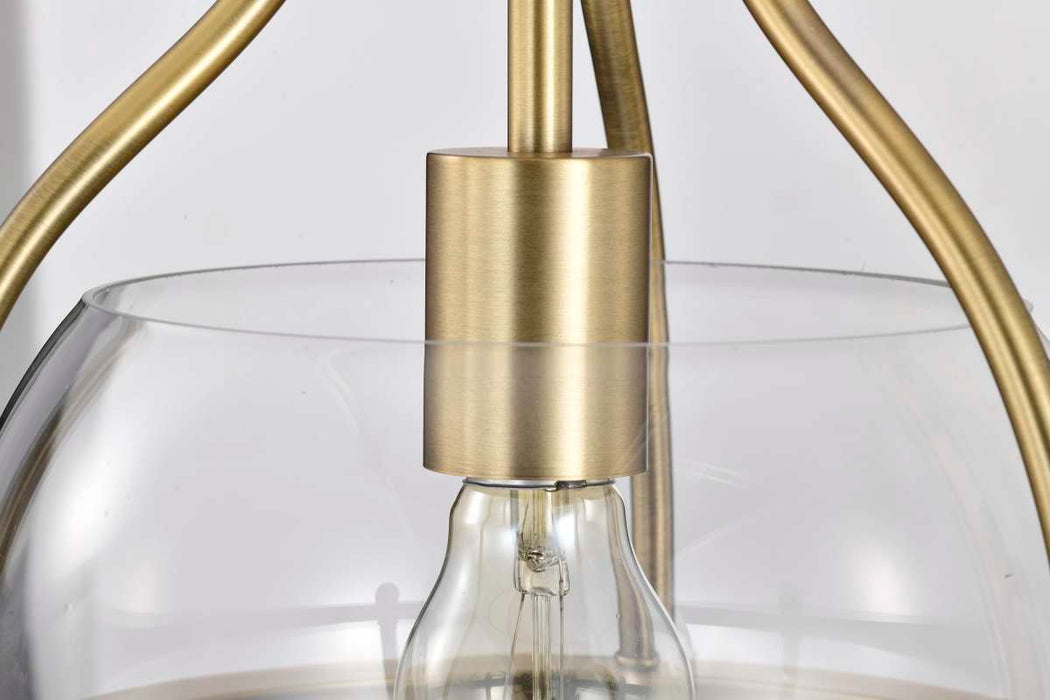 Pendant Nuvo 60-7815 Amado 1 Light Pendant - 10 Inches - Vintage Brass Finish - Clear Glass Nuvo