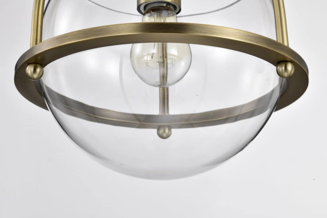 Pendant Nuvo 60-7815 Amado 1 Light Pendant - 10 Inches - Vintage Brass Finish - Clear Glass Nuvo