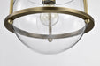 Pendant Nuvo 60-7815 Amado 1 Light Pendant - 10 Inches - Vintage Brass Finish - Clear Glass Nuvo