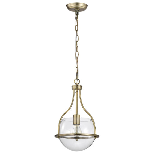 Pendant Nuvo 60-7815 Amado 1 Light Pendant - 10 Inches - Vintage Brass Finish - Clear Glass Nuvo