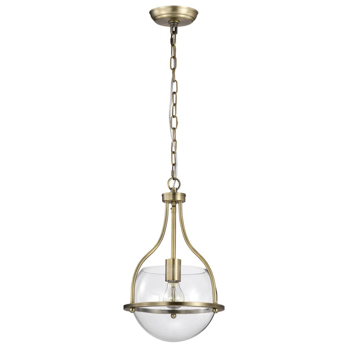 Pendant Nuvo 60-7815 Amado 1 Light Pendant - 10 Inches - Vintage Brass Finish - Clear Glass Nuvo