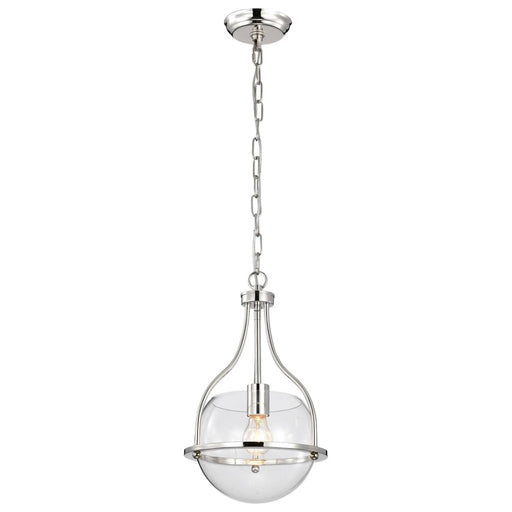 Pendant Nuvo 60-7816 Amado 1 Light Pendant - 10 Inches - Polished Nickel Finish - Clear Glass Nuvo