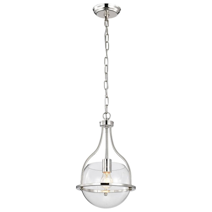 Pendant Nuvo 60-7816 Amado 1 Light Pendant - 10 Inches - Polished Nickel Finish - Clear Glass Nuvo