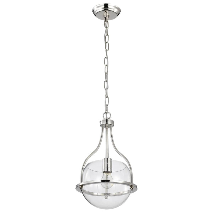 Pendant Nuvo 60-7816 Amado 1 Light Pendant - 10 Inches - Polished Nickel Finish - Clear Glass Nuvo