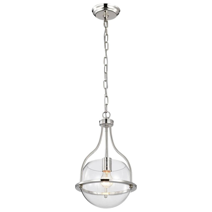 Pendant Nuvo 60-7816 Amado 1 Light Pendant - 10 Inches - Polished Nickel Finish - Clear Glass Nuvo