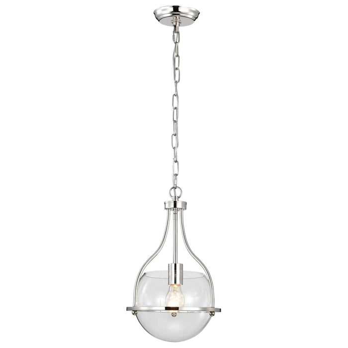 Pendant Nuvo 60-7816 Amado 1 Light Pendant - 10 Inches - Polished Nickel Finish - Clear Glass Nuvo