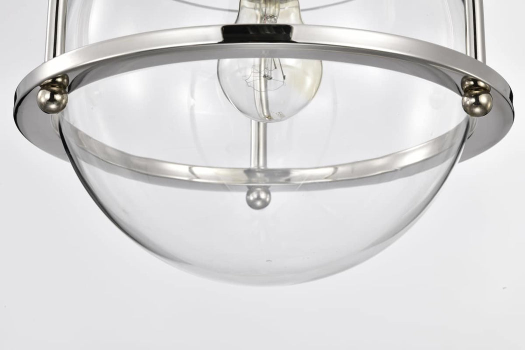Pendant Nuvo 60-7816 Amado 1 Light Pendant - 10 Inches - Polished Nickel Finish - Clear Glass Nuvo