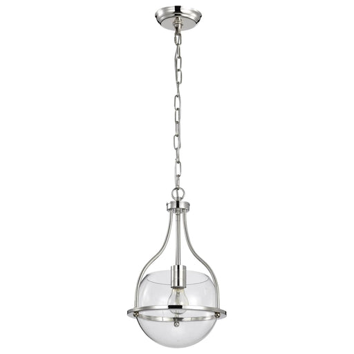 Pendant Nuvo 60-7816 Amado 1 Light Pendant - 10 Inches - Polished Nickel Finish - Clear Glass Nuvo