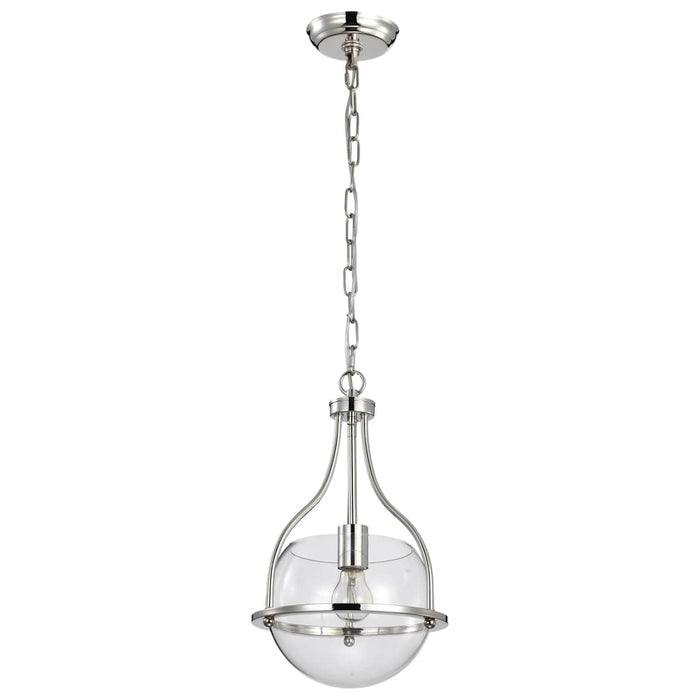 Pendant Nuvo 60-7816 Amado 1 Light Pendant - 10 Inches - Polished Nickel Finish - Clear Glass Nuvo
