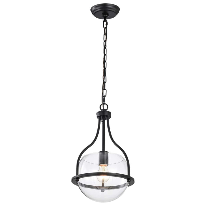 Pendant Nuvo 60-7817 Amado 1 Light Pendant - 10 Inches - Matte Black Finish - Clear Glass Nuvo