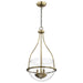 Pendant Nuvo 60-7818 Amado 3 Light Pendant - 14 Inches - Vintage Brass Finish - Clear Glass Nuvo