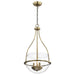 Pendant Nuvo 60-7818 Amado 3 Light Pendant - 14 Inches - Vintage Brass Finish - Clear Glass Nuvo