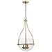 Pendant Nuvo 60-7818 Amado 3 Light Pendant - 14 Inches - Vintage Brass Finish - Clear Glass Nuvo